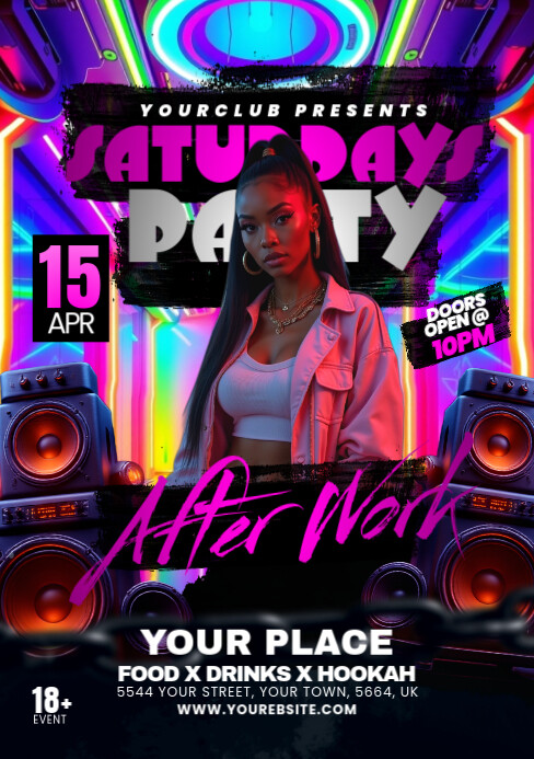 Night Club Party Flyer A5 template