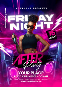 Night Club Party Flyer A5 template