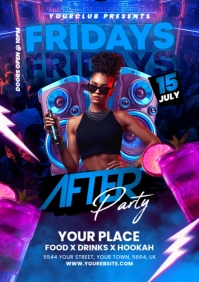 Night Club Party Flyer A5 template