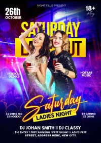Night Club Party Flyer Design A6 template