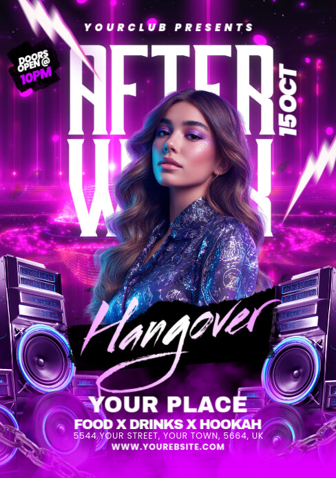 Night Club Party Flyer A5 template
