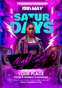 Night Club Party Flyer A5 template