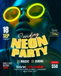 Night club party flyer Instagram Portrait template