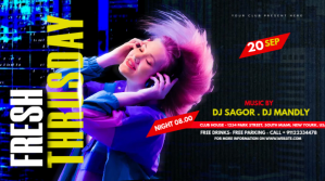 Night club Party Flyer Twitter Post template