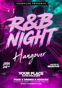 Night club party flyer A5 template