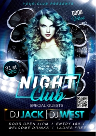 Night Club Party Flyer A6 template
