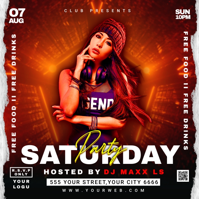 Night club Party Flyer Pos Instagram template