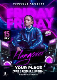 Night Club Party Flyer A5 template