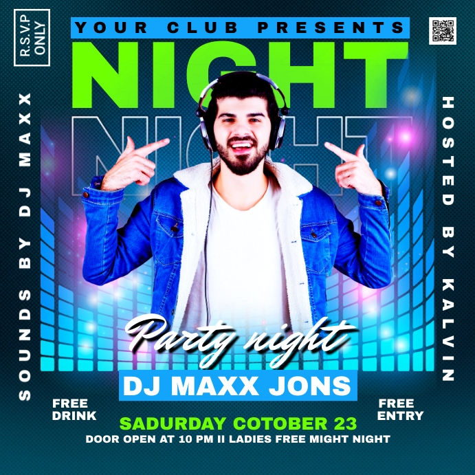 Night club Party Flyer Instagram Plasing template