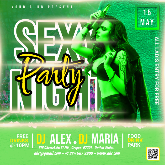 Night club Party Flyer Publicação no Instagram template