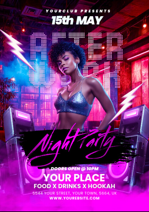 Night Club Party Flyer A5 template