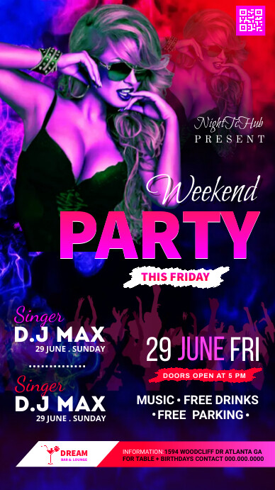 night club party flyer template Ecrã digital (9:16)
