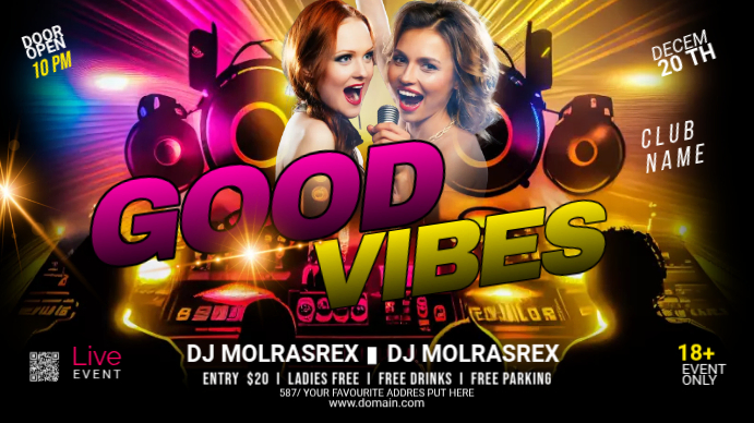 Night club party youtube thumbnail Templat | PosterMyWall