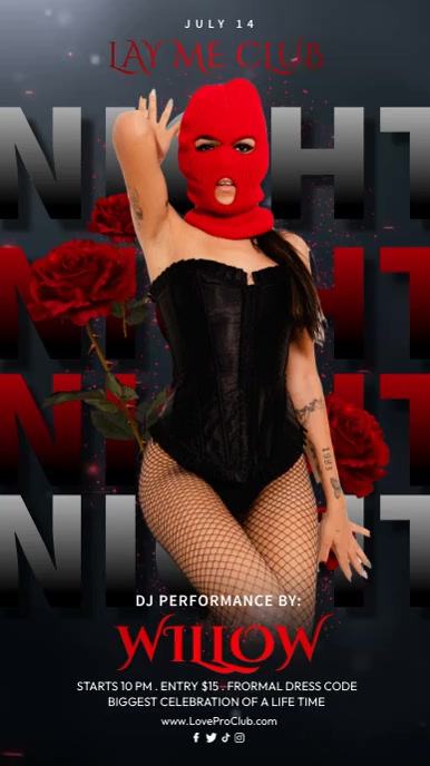 Night Club Romantic Night Instagram-verhaal template