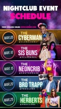 Night Club Schedule Instagram Story template