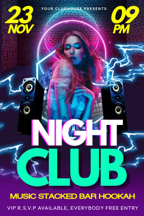 Club Poster Layout night club.a Template | PosterMyWall