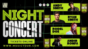 Night Concert Live Music Tour Event Miniatura di YouTube template