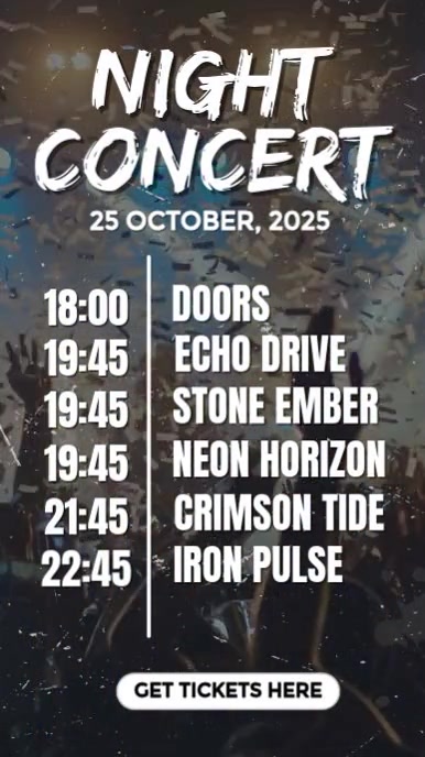 Concert Timetable Example Night Concert Schedule Template | PosterMyWall