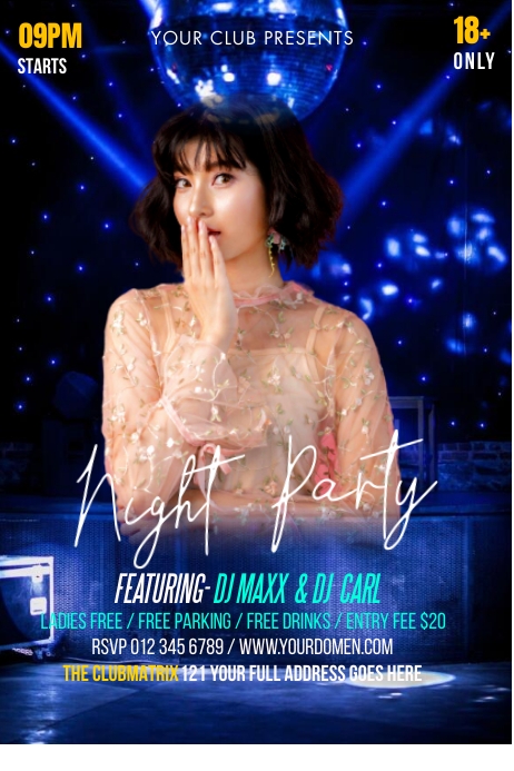 Night Disco Party Instagram Ads Plakkaat template