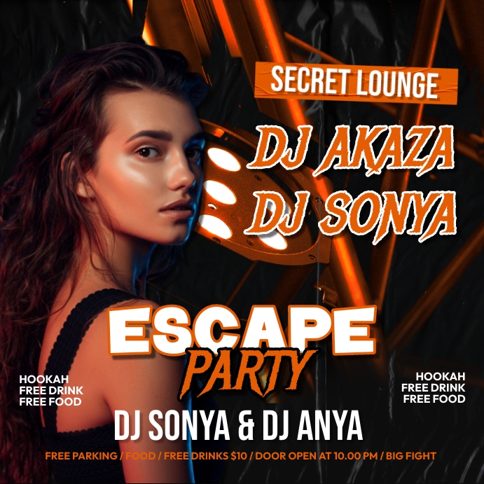 Plantilla de Night Escape Party Flyer | PosterMyWall