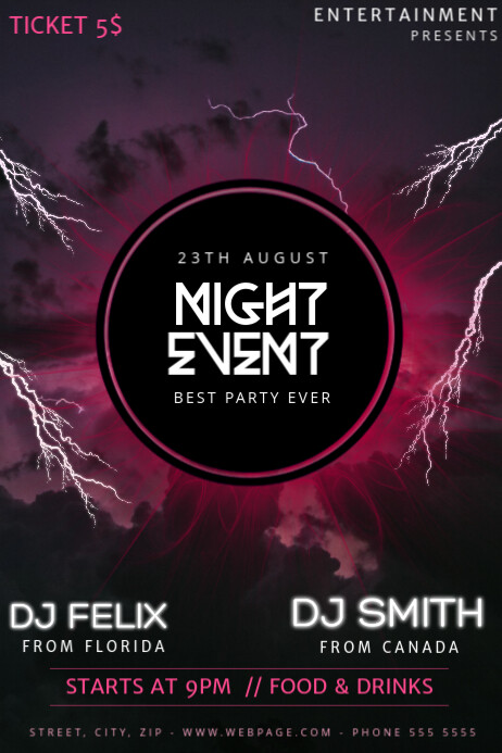 Night Event Flyer Template Postermywall