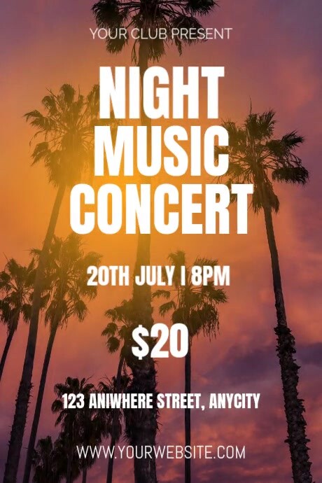 NIGHT MUSIC CONCERT Cartaz template