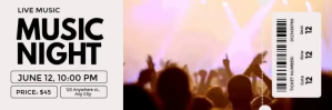 Night Music Concert Ticket En-tête Twitter template