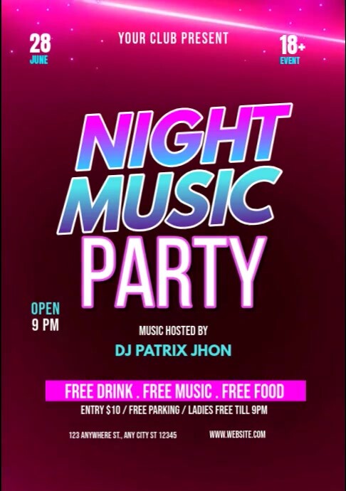 Musical Night Program Card Design Night music party Template | PosterMyWall