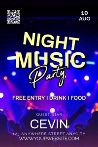 NIGHT MUSIC PARTY Poster template