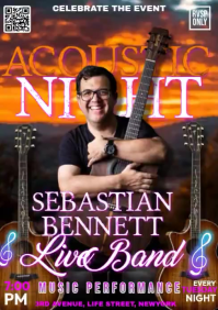 Night of Acoustics – Live Music Event A4 template