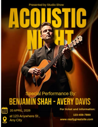 Night of Acoustics – Live Music Event Flyer (US Letter) template