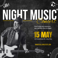 黑色 Music Concert Instagram-bericht Template