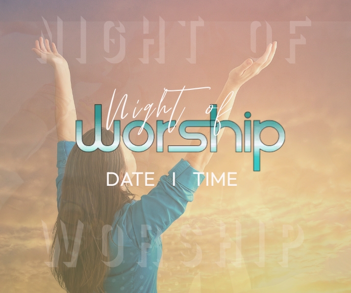 Night of worship Large Rectangle template