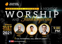 night of worship Postcard template
