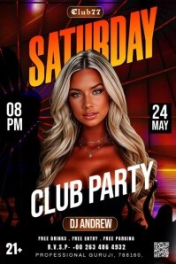 night party ad, Poster template