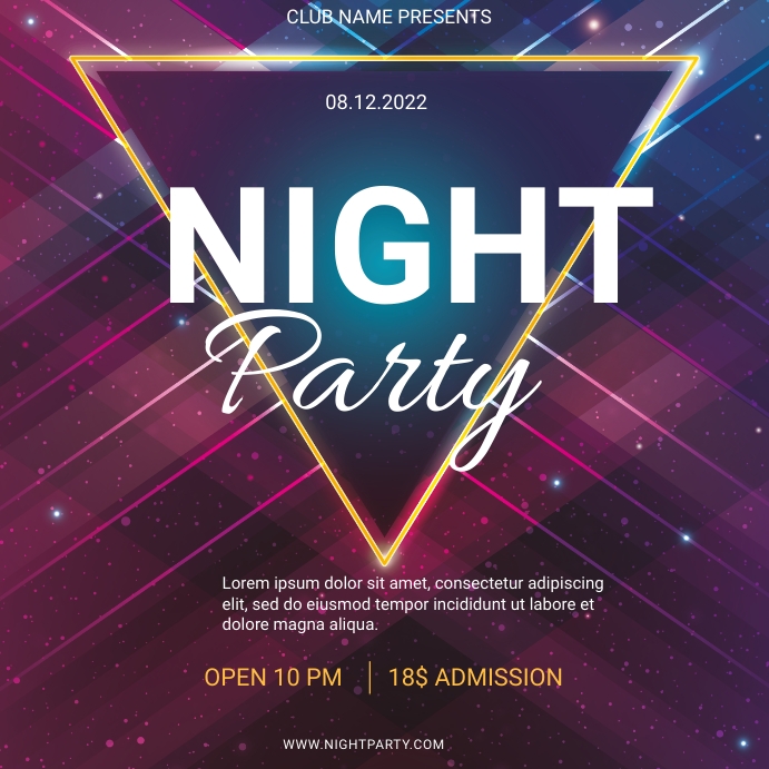 NIGHT PARTY BANNER TEMPLATE Instagram Post
