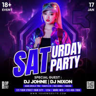 Night Party Square (1:1) template