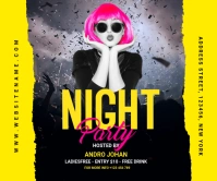 night party Large Rectangle template