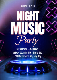 night party A4 template