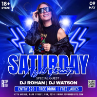 Night Party Square (1:1) template
