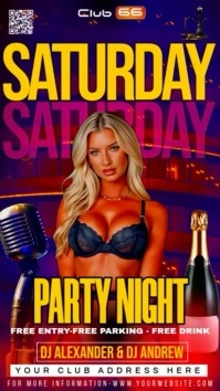 Night Party Digital Display (9:16) template