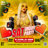 Night Party Square (1:1) template