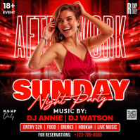 Night Party Square (1:1) template