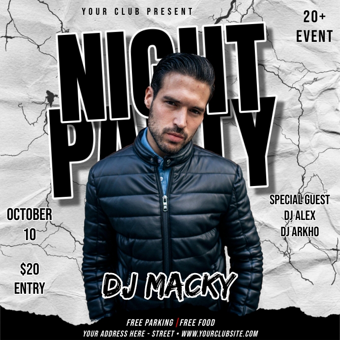 Night Party Design Instagram na Post template