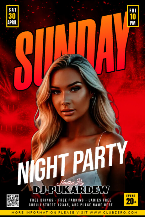Black Night Party Posters Template | PosterMyWall
