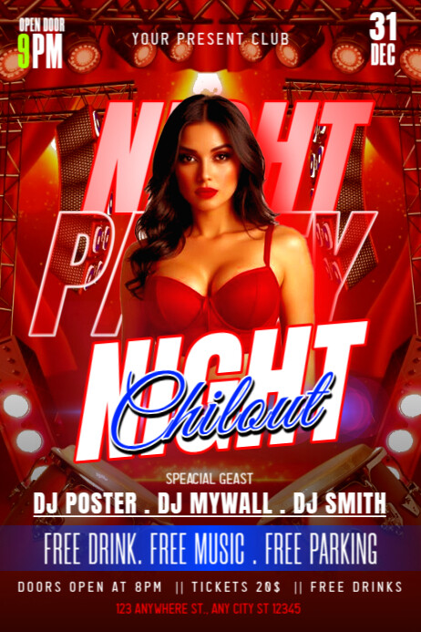 Night Party Design Poster template