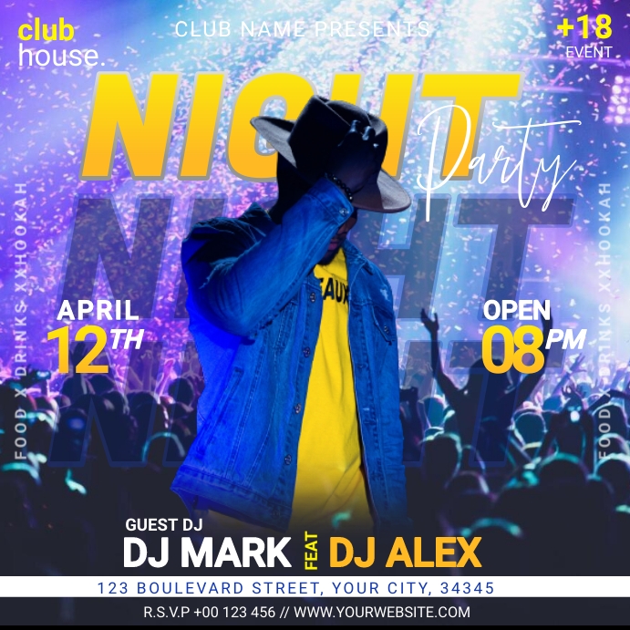Night Party Instagram Plasing template