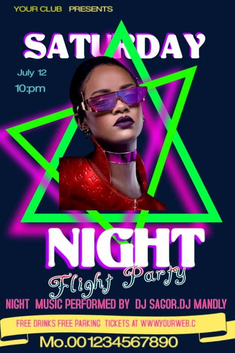 Night party Plakkaat template