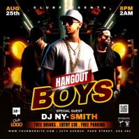 night party event Kwadrat (1:1) template