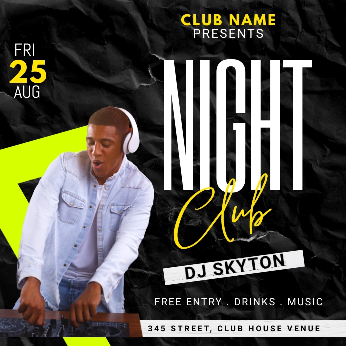 night party event post Template | PosterMyWall